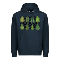 Navy checkered trees Premium Hoodie - MaliasSmallBusiness