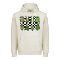 Oatmeal Heather checkered trees Premium Hoodie - MaliasSmallBusiness