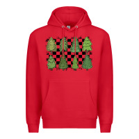 Red checkered trees Premium Hoodie - MaliasSmallBusiness
