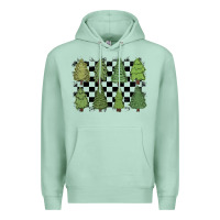 Seafoam checkered trees Premium Hoodie - MaliasSmallBusiness
