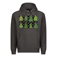 Smoke checkered trees Premium Hoodie - MaliasSmallBusiness