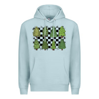 Blue Mist checkered trees Premium Hoodie - MaliasSmallBusiness