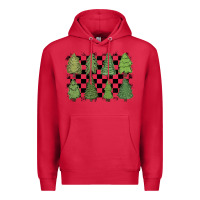 Cardinal checkered trees Premium Hoodie - MaliasSmallBusiness