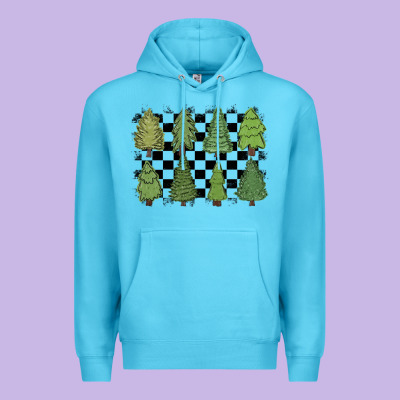 Premium Hoodie checkered trees