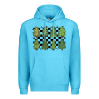 Ocean Blue checkered trees Premium Hoodie - MaliasSmallBusiness