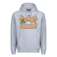 Heather Grey gingerbread christmas Premium Hoodie - MaliasSmallBusiness