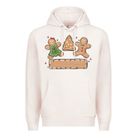 Pale Pink gingerbread christmas Premium Hoodie - MaliasSmallBusiness
