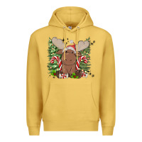 Antique Gold christmas reindeer Premium Hoodie - MaliasSmallBusiness