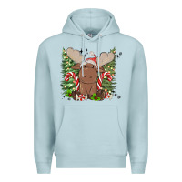 Blue Mist christmas reindeer Premium Hoodie - MaliasSmallBusiness