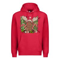 Cardinal christmas reindeer Premium Hoodie - MaliasSmallBusiness