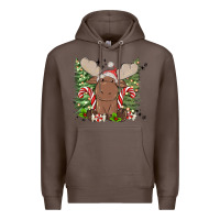 Coffee christmas reindeer Premium Hoodie - MaliasSmallBusiness
