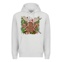 Dove Grey christmas reindeer Premium Hoodie - MaliasSmallBusiness