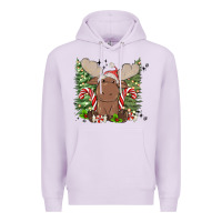 Lilac christmas reindeer Premium Hoodie - MaliasSmallBusiness