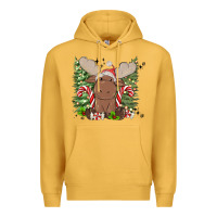 Mustard christmas reindeer Premium Hoodie - MaliasSmallBusiness