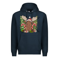 Navy christmas reindeer Premium Hoodie - MaliasSmallBusiness
