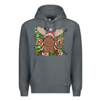 Rock christmas reindeer Premium Hoodie - MaliasSmallBusiness