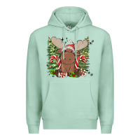 Seafoam christmas reindeer Premium Hoodie - MaliasSmallBusiness