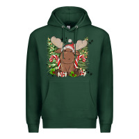 Sports Green christmas reindeer Premium Hoodie - MaliasSmallBusiness