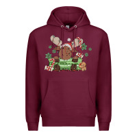 Burgundy christmas reindeer Premium Hoodie - MaliasSmallBusiness