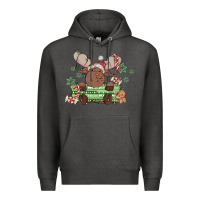 Charcoal Heather christmas reindeer Premium Hoodie - MaliasSmallBusiness