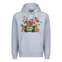 Heather Grey christmas reindeer Premium Hoodie - MaliasSmallBusiness