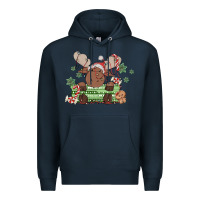 Navy christmas reindeer Premium Hoodie - MaliasSmallBusiness