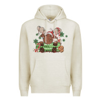 Oatmeal Heather christmas reindeer Premium Hoodie - MaliasSmallBusiness
