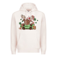 Pale Pink christmas reindeer Premium Hoodie - MaliasSmallBusiness