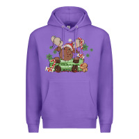 Purple christmas reindeer Premium Hoodie - MaliasSmallBusiness