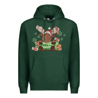 Sports Green christmas reindeer Premium Hoodie - MaliasSmallBusiness