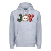 Heather Grey joy to the world Premium Hoodie - MaliasSmallBusiness