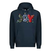 Navy joy christmas lights Premium Hoodie - MaliasSmallBusiness