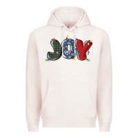 Pale Pink joy christmas lights Premium Hoodie - MaliasSmallBusiness