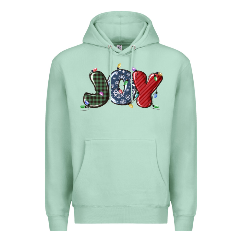 Joy Christmas Lights Premium Hoodie by MaliasSmallBusiness | Teevron