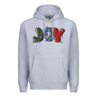 Heather Grey joy christmas lights Premium Hoodie - MaliasSmallBusiness