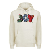 Oatmeal Heather joy christmas lights Premium Hoodie - MaliasSmallBusiness