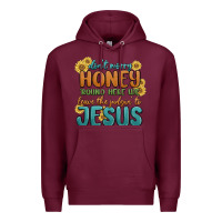 Burgundy don't worry honey 'round here we Premium Hoodie - MaliasSmallBusiness
