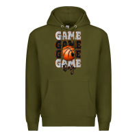 Army Green game day basketball bal Premium Hoodie - MaliasSmallBusiness