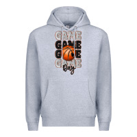 Heather Grey game day basketball bal Premium Hoodie - MaliasSmallBusiness
