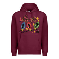 Burgundy let's get lit Premium Hoodie - MaliasSmallBusiness