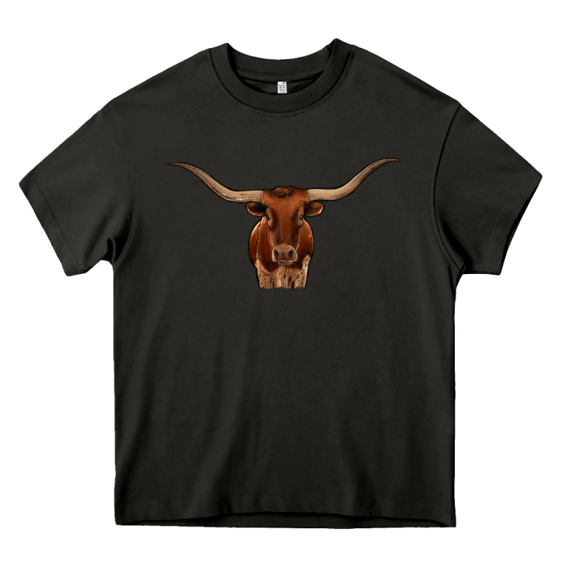 Texas Longhorn Illustration Heavy Core Tee by CowhideDigitalArt | Teevron