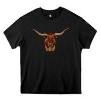 Black texas longhorn illustration Heavy Core Tee - CowhideDigitalArt