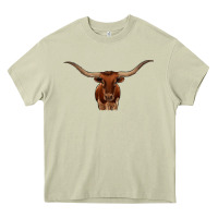 Mossy texas longhorn illustration Heavy Core Tee - CowhideDigitalArt