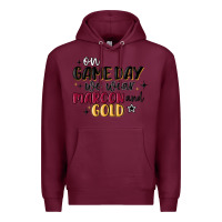Burgundy on game day we wear maroon and gold Premium Hoodie - MaliasSmallBusiness