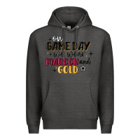 Charcoal Heather on game day we wear maroon and gold Premium Hoodie - MaliasSmallBusiness