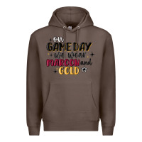 Coffee on game day we wear maroon and gold Premium Hoodie - MaliasSmallBusiness