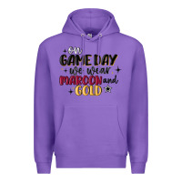 Purple on game day we wear maroon and gold Premium Hoodie - MaliasSmallBusiness