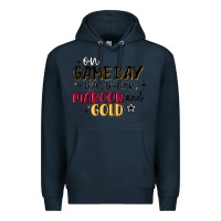Navy on game day we wear maroon and gold Premium Hoodie - MaliasSmallBusiness