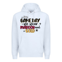 White on game day we wear maroon and gold Premium Hoodie - MaliasSmallBusiness