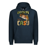 Navy hookin' ain't easy Premium Hoodie - MaliasSmallBusiness